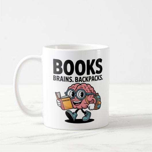 Bücher Brains Rucksäcke Kawaii Brain Reading Schoo Kaffeetasse (Links)