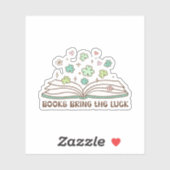 Bücher bringen das Glück St. Patrick's Day Buchlie Aufkleber (Blatt)