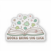 Bücher bringen das Glück St. Patrick's Day Buchlie Aufkleber (Vorderseite)