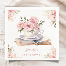 Bücher & Brunch Baby Shower Mädchen Tee Floral Ros
