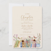 Bücher & Brunch Eine neue Kapitel Kinderdusche Einladung (Vorderseite)