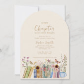 Bücher & Brunch Eine neue Kapitel-Wildblume Einladung (Vorderseite)