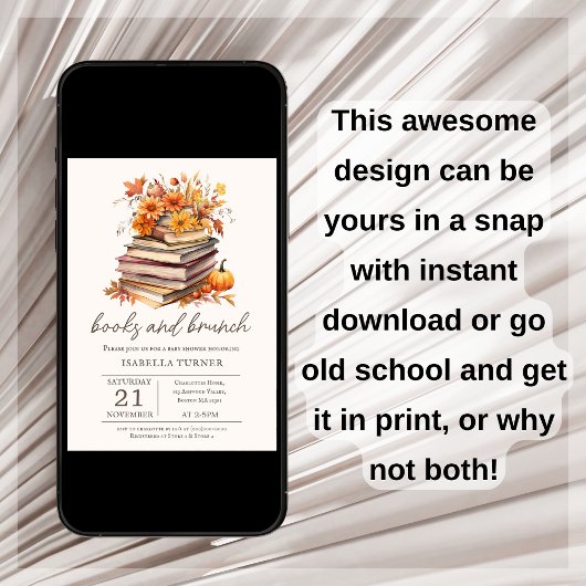 Bücher & Brunch Herbst Herbstdusche Einladung