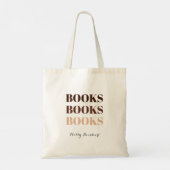 Bücher Bücher Bücher Cozy Rustic Braun Personalisi Tragetasche (Rückseite)