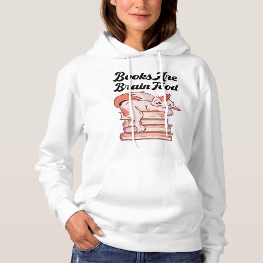 Bücher - Bücher sind Hirnfutter Hoodie (Vorderseite)