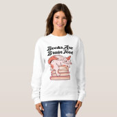 Bücher - Bücher sind Hirnfutter Sweatshirt (Vorne ganz)