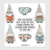 Bücher, Bücher und Tee Aufkleber (Blatt)