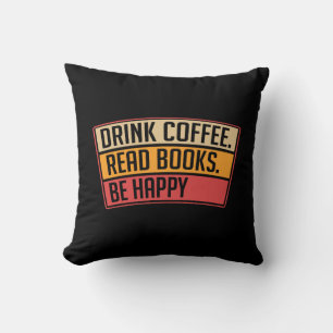 Bücher - Bücher zum Kaffee trinken, Geschenke buch Kissen