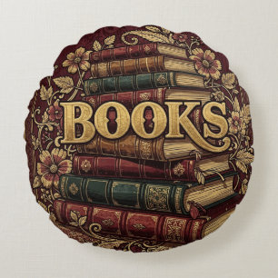 Bücher Bücherliebhaber Schriftsteller Leser Biblio Rundes Kissen