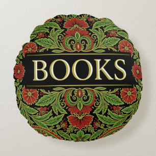 Bücher Bücherliebhaber Schriftsteller Leser Biblio Rundes Kissen