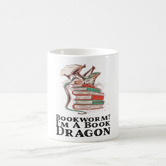 Bücher - Bücherwurm? Ich bin Buchdrache Kaffeetasse (Mittel)