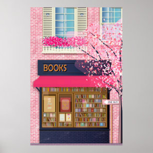 Bücher Buchhandlung Darstellung Poster