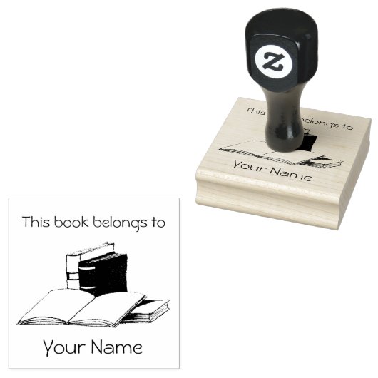 Bücher Buchzeichen Design Holz Briefmarke Gummistempel (Stempel)