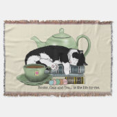 Bücher Cat Tee Niedlich Decke (Vorderseite)