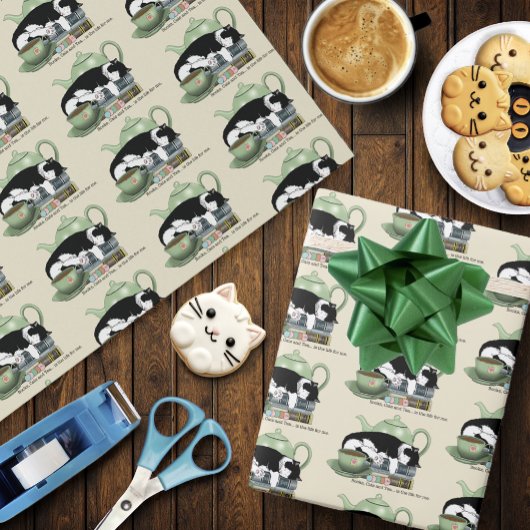 Bücher Cat Tee Niedlich Geschenkpapier