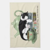 Bücher Cat Tee Niedlich Geschirrtuch (Vertikal)