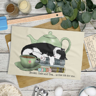 Bücher Cat Tee Niedlich Geschirrtuch