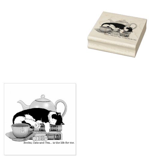 Bücher Cat Tee Niedlich Gummistempel (Stempel)