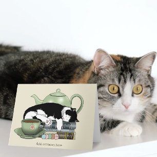 Bücher Cat Tee Niedlich Karte