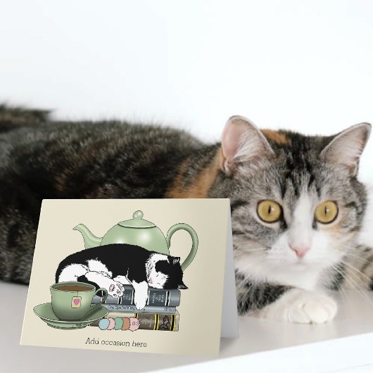 Bücher Cat Tee Niedlich Karte