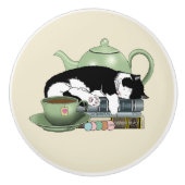 Bücher Cat Tee Niedlich Keramikknauf (Vorderseite)