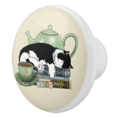 Bücher Cat Tee Niedlich Keramikknauf (Rechts)