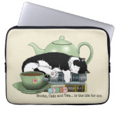 Bücher Cat Tee Niedlich Laptopschutzhülle (Vorderseite)