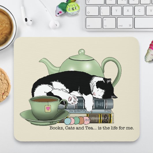 Bücher Cat Tee Niedlich Mousepad
