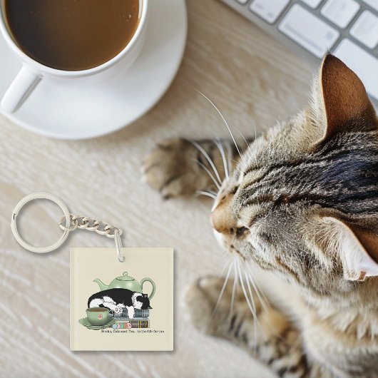 Bücher Cat Tee Niedlich Schlüsselanhänger
