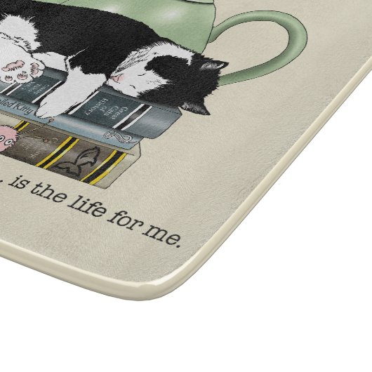 Bücher Cat Tee Niedlich Schneidebrett (Ecke)