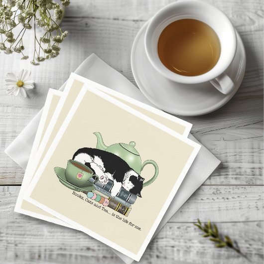 Bücher Cat Tee Niedlich Serviette