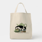 Bücher Cat Tee Niedlich Tragetasche (Rückseite)