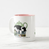 Bücher Cat Tee Niedlich Zweifarbige Tasse (Vorderseite Links)
