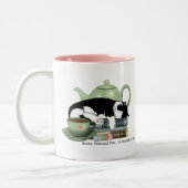 Bücher Cat Tee Niedlich Zweifarbige Tasse (Links)