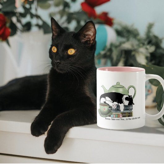 Bücher Cat Tee Niedlich Zweifarbige Tasse