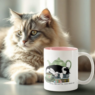 Bücher Cat Tee Niedlich Zweifarbige Tasse