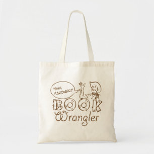 Bücher-Cowboy Lustiger Bibliothekar Tragetasche