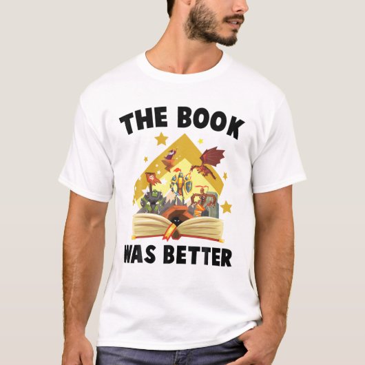 Bücher - Das Buch war besser - Drache - Zauberer - T-Shirt (Vorderseite)