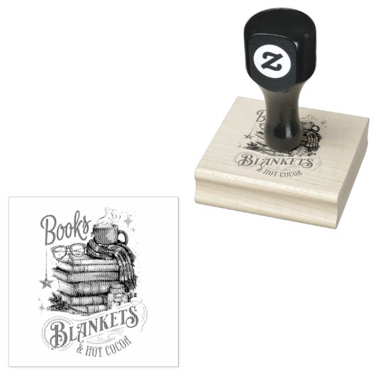 Bücher, Decken und heiße Schokolade Gummistempel (Stempel)