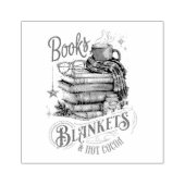 Bücher, Decken und heiße Schokolade Gummistempel (Prägung)