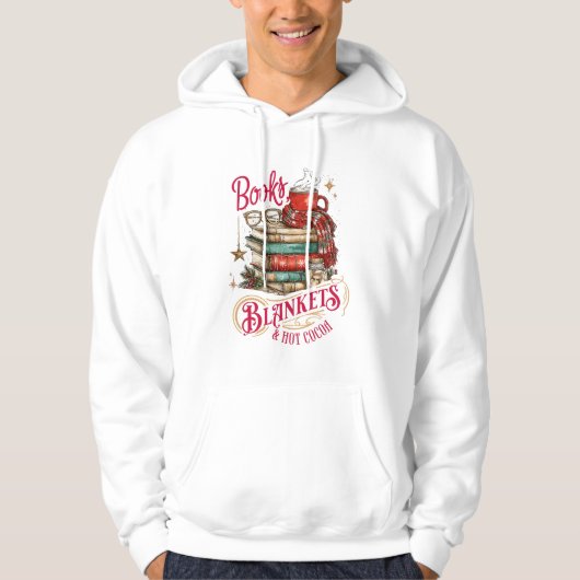 Bücher, Decken und heiße Schokolade Hoodie (Vorderseite)