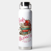 Bücher, Decken und heiße Schokolade Trinkflasche (Rückseite)