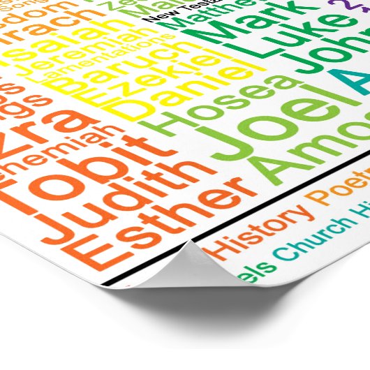 Bücher der Bibel 8x10 Poster - katholische Version (Ecke)