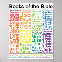 Bücher der Bibel 8x10 Poster - katholische Version