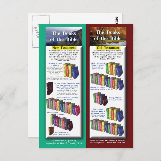 Bücher der Bibel Postkarte (Vorne/Hinten)