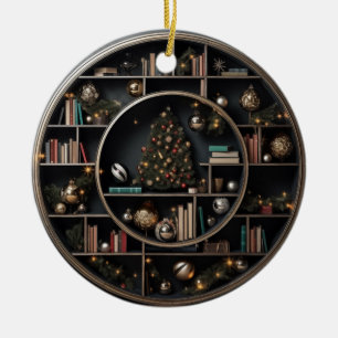 Bücher der Holiday Library Keramik Ornament