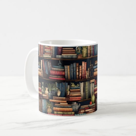 Bücher der virtuellen Bibliothek Kaffeetasse (Vorderseite Links)