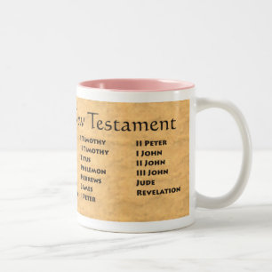 Bücher des Neuen Testaments Zweifarbige Tasse
