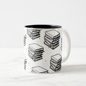 "Bücher-Design" Zweifarbige Tasse (VorderseiteRechts)