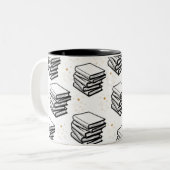 "Bücher-Design" Zweifarbige Tasse (Vorderseite Links)